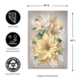 ‘Pearl and Pine Floral Lustre’ Decorative Flag