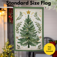 ‘Christmas Tree with Acorn’ Burlap Decorative Flag