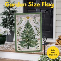‘Christmas Tree with Acorn’ Burlap Decorative Flag
