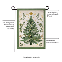 ‘Christmas Tree with Acorn’ Burlap Decorative Flag