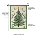 ‘Christmas Tree with Acorn’ Burlap Decorative Flag