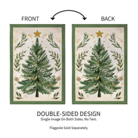 ‘Christmas Tree with Acorn’ Burlap Decorative Flag