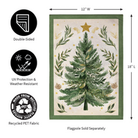 ‘Christmas Tree with Acorn’ Burlap Decorative Flag