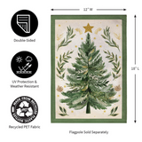 ‘Christmas Tree with Acorn’ Burlap Decorative Flag