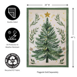 ‘Christmas Tree with Acorn’ Burlap Decorative Flag