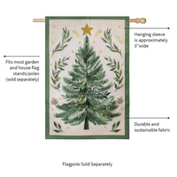 ‘Christmas Tree with Acorn’ Burlap Decorative Flag