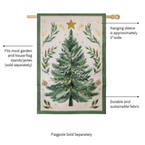 ‘Christmas Tree with Acorn’ Burlap Decorative Flag