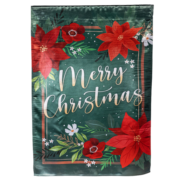 ‘Floral Merry Christmas’ Decorative Flag