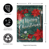 ‘Floral Merry Christmas’ Decorative Flag