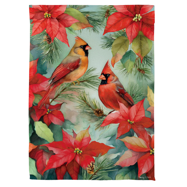 ‘Cardinals in Winter’ Decorative Flag