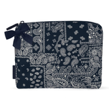 CASE-MATE Navy Bandana Bow Crinkle Makeup Bag
