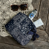 CASE-MATE Navy Bandana Bow Crinkle Makeup Bag