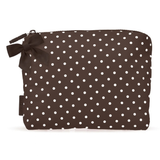 CASE-MATE Espresso Polka Dot Bow Crinkle Makeup Bag