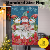 ‘Christmas Cheer Snowmen’ Decorative Flag
