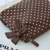 CASE-MATE Espresso Polka Dot Bow Crinkle Makeup Bag