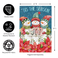 ‘Christmas Cheer Snowmen’ Decorative Flag