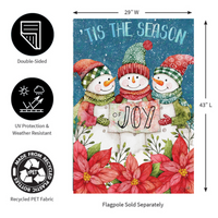 ‘Christmas Cheer Snowmen’ Decorative Flag