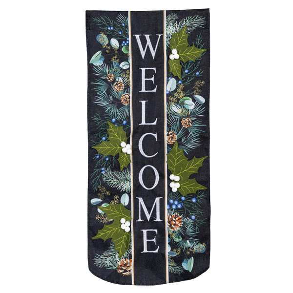 ‘Winter Foliage Welcome’ Decorative Banner Flag