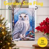 ‘Snow Owl Burlap’ Decorative Flag
