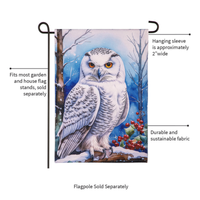 ‘Snow Owl Burlap’ Decorative Flag