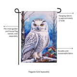 ‘Snow Owl Burlap’ Decorative Flag