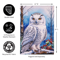 ‘Snow Owl Burlap’ Decorative Flag