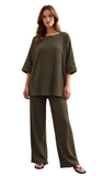 DEAR SCARLETT, Textured Dolman Sleeve Pant Set, Assorted Colors