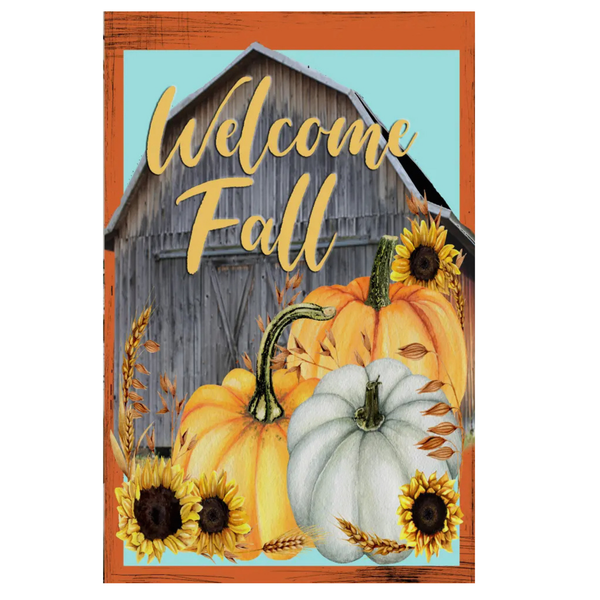 ‘Welcome Fall Barn’ Decorative Flag