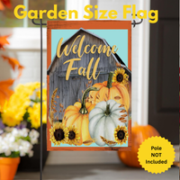 ‘Welcome Fall Barn’ Decorative Flag