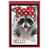 ‘Hello Racoon Bandana’ Decorative Flag