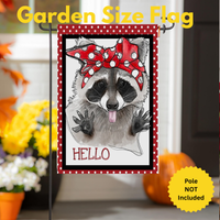 ‘Hello Racoon Bandana’ Decorative Flag