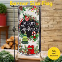‘Traditional Merry Christmas’ Decorative Banner Flag