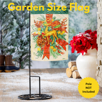 ‘Floral Reindeer Icon’ Decorative Flag
