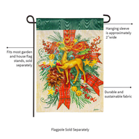 ‘Floral Reindeer Icon’ Decorative Flag