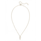 Sorrelli Carly Cross Pendant Necklace in Silver / CRYSTAL