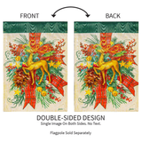 ‘Floral Reindeer Icon’ Decorative Flag