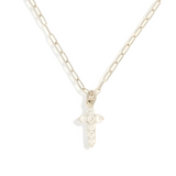 Sorrelli Carly Cross Pendant Necklace in Silver / CRYSTAL