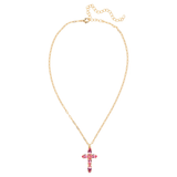 Sorrelli Clarissa Cross Pendant Necklace in ROSE