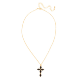 Sorrelli Clarissa Cross Pendant Necklace in JET