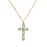 Sorrelli Clarissa Cross Pendant Necklace in MINT