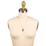 Sorrelli Clarissa Cross Pendant Necklace in JET