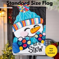 ‘Let It Snow-Man Applique’ Decorative Flag