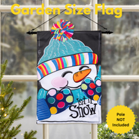 ‘Let It Snow-Man Applique’ Decorative Flag