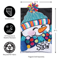 ‘Let It Snow-Man Applique’ Decorative Flag