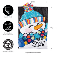 ‘Let It Snow-Man Applique’ Decorative Flag