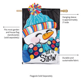 ‘Let It Snow-Man Applique’ Decorative Flag