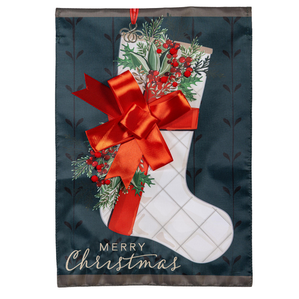 ‘Christmas Stocking Applique’ Decorative Flag