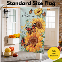 ‘Butterfly Glow Burlap’ Decorative Flag