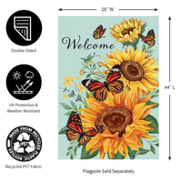 ‘Butterfly Glow Burlap’ Decorative Flag