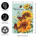 ‘Butterfly Glow Burlap’ Decorative Flag